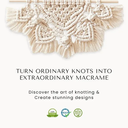 Miniatura 4 de BOCHIKNOT Cordón de macramé de 3 mm x 302 m - Cordón de macramé de hebra única para colgantes de pared, perchas de plantas - Cordón de macramé de 3