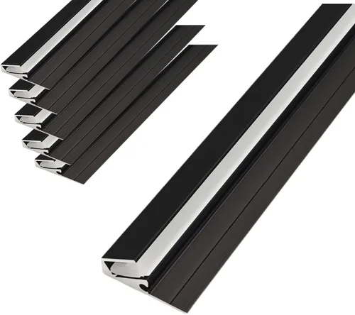 JARBIH Paquete de 5 perfiles de aluminio lineales LED montados en superficie, barras LED de 45 grados, lámpara oblicua invisible, estante de capa de