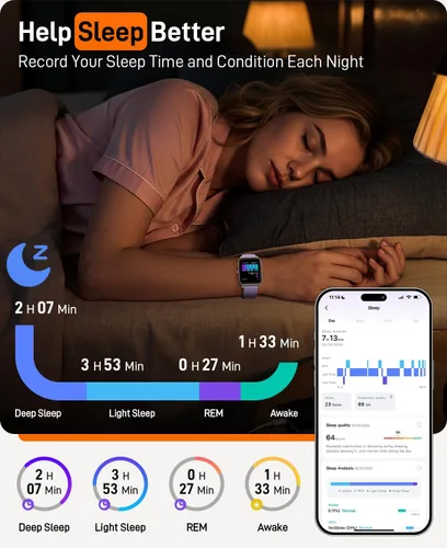 Miniatura 4 de Relojes inteligentes para mujeres y hombres, 2025 Smartwatch de 1.85" con Alexa, rastreador de fitness, reloj inteligente compatible con Android