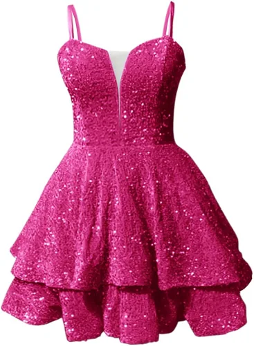 SHLFETWLUA Vestidos de fiesta de lentejuelas para adolescentes, con tirantes delgados, brillantes, sexy, sin espalda, ajustados, cortos, vestidos de