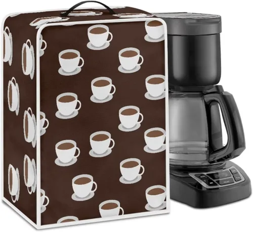 Miniatura 13 de Cubiertas para máquina de café con mango superior, resistentes a las manchas, para mezclador, compatible con la mayoría de cafeteras