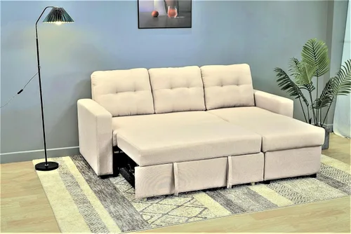 Miniatura 5 de Container Furniture Direct Sofá cama modular convertible en forma de L, muebles de apartamento elegantes, sofá extraíble de ahorro para espacios