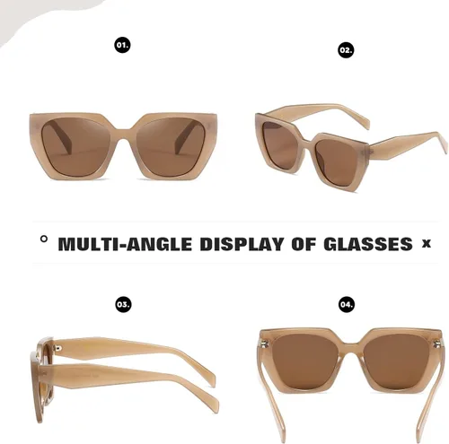 Miniatura 4 de Gafas de sol retro para mujer y hombre, cuadradas, modernas, modernas, modernas, con protección UV, parasol