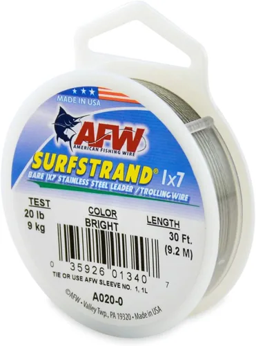 Miniatura 14 de Surfstrand Bare 1x7 Cable Líder de Acero Inoxidable - Línea Líder de Pesca para Agua Salada, 20lb Test - 325lb Test en Brillante, Camuflaje