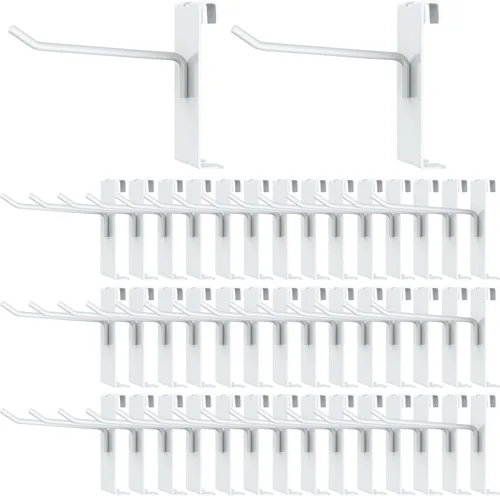 50 ganchos de rejilla para pared, ganchos de metal para colgar en la pared, accesorios de rejilla para pared de rejilla, accesorios de rejilla para