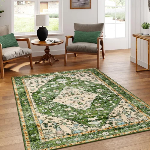 Miniatura 136 de Lahome Alfombra Bohemia Tribal Lavable de 3 x 5, Alfombras Antideslizantes para Entrada, Dormitorio, Sala de Estar, Vintage, Ultra Suave, No