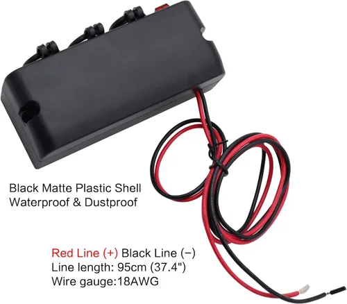 Miniatura 3 de Divisor de encendedor de cigarrillos de 3 enchufes, adaptador de toma de corriente de 12V con interruptor LED rojo de encendido/apagado, enchufe