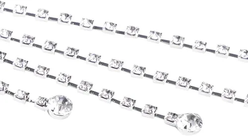 Miniatura 5 de LALA IKAI Cinturón de diamantes de imitación de cristal para mujer, cadena brillante con cinturón de doble junta tórica