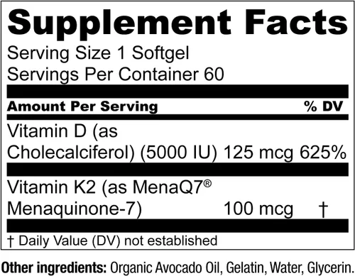 Miniatura 4 de Live Conscious Vitamina K2 MK7 con suplemento D3 Apoyo a la salud ósea y cardíaca - Vitamina K patentada y vitamina D3 5000 UI (paquete de 2)
