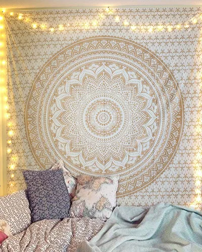Miniatura 8 de RAJRANG - Tapiz con mandala para dormitorio y sala de estar, bohemio, para colgar en la pared, tapices de algodón