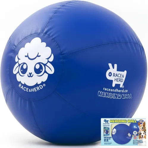 Miniatura 15 de Race&Herd Pelota de pastoreo XXL original de 25 pulgadas para perros grandes, juguetes de pastoreo, pelota duradera para perros grandes al aire