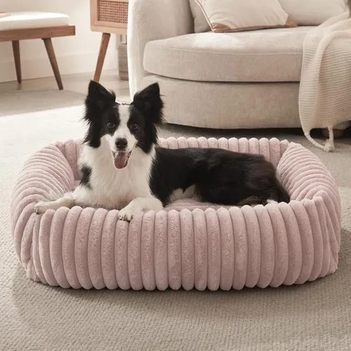 Miniatura 25 de FURTIME Cama para perros de tamaño mediano, cama ortopédica lavable para mascotas con funda extraíble, rectangular, suave, relajante, para Beige