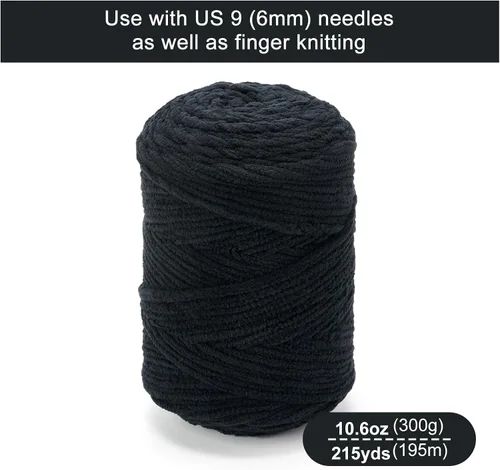 Miniatura 3 de Hilo de Chenilla Grueso para Tejer/Crochet Manta de Bebé, Hilo Elegante para Amigurumi #6 Súper Voluminoso Extra Grueso Suave Esponjoso Hilo Grande