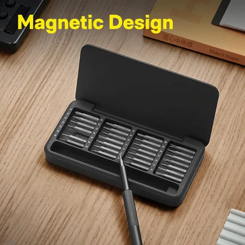 Miniatura 6 de HOTO Juego de destornilladores de precisión 28 en 1, bits magnéticos manuales pequeños y caja, juego de reparación de destornilladores mini