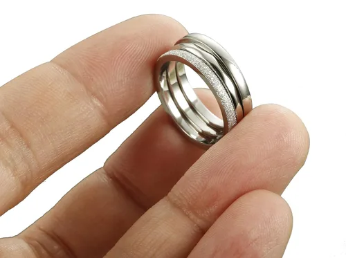 Miniatura 4 de JOERICA 3 anillos de compromiso de boda apilables de acero inoxidable de 0.079in para mujer