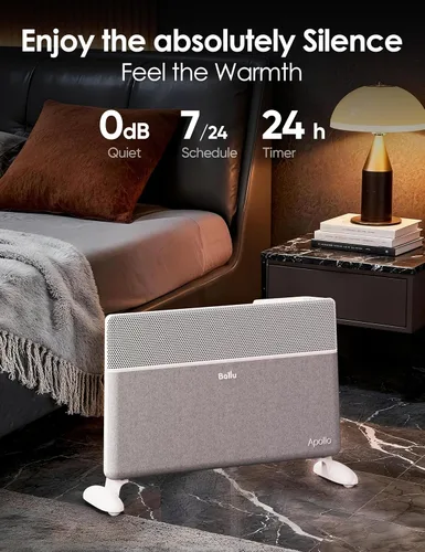 Miniatura 4 de Ballu Calentador de espacio de panel de convección para habitación grande, calentador silencioso inteligente con termostato programable, control