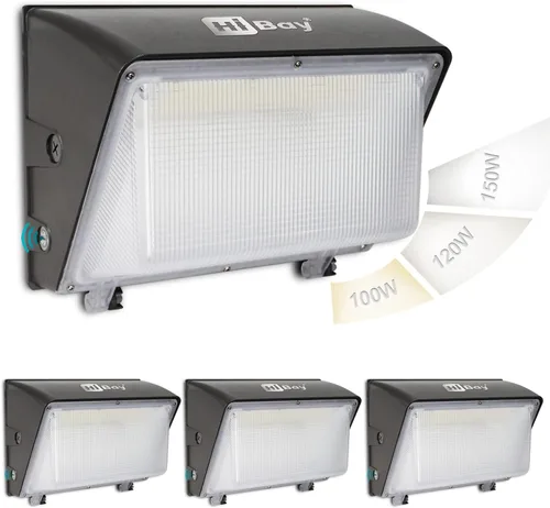 Miniatura 13 de HiBay Luz LED de granero del atardecer al amanecer con atenuación temporizada, 3CCT 80W 12000LM eqv 400-600W HPS/HID, iluminación de inundación