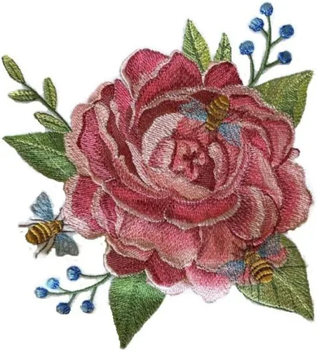 Miniatura 4 de Personalizado y único (floración de verano) flores bordadas para planchar y coser [6.85 pulgadas de ancho x 7.53 pulgadas de alto]