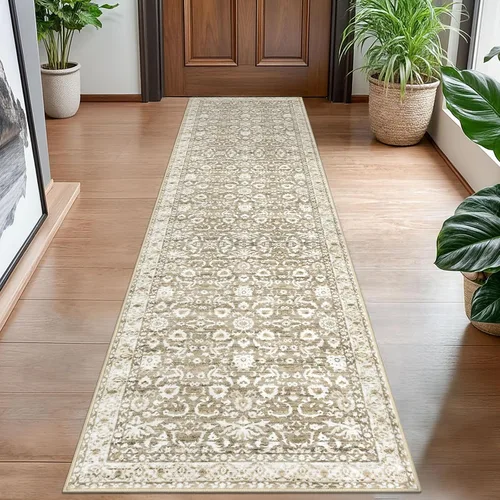 Miniatura 73 de Lansny Alfombra bohemia de 2 x 3 pulgadas, lavable, color negro, azul marino, floral, alfombra de cocina, alfombra de área pequeña de lana