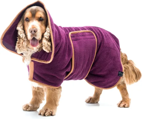 Lucky Pooch® Bata de baño para perro, lujosa bata de baño para perro, ultra absorbente, seca a tus perros en minutos. Doble capa, toalla súper suave