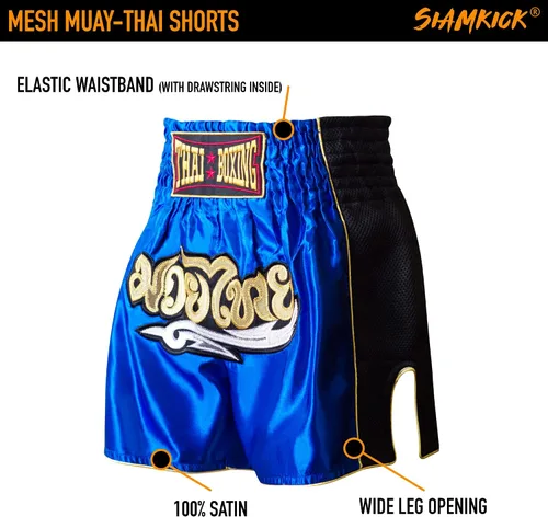 Miniatura 5 de SIAMKICK Pantalones cortos clásicos de Muay Thai para hombres y mujeres, boxeo, kickboxing, alto grado, artes marciales mixtas, ropa de entrenamiento