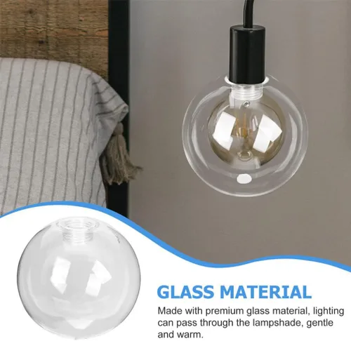 Miniatura 2 de DOITOOL Pantalla de lámpara de cristal G9 con forma de globo transparente y roscada, cubierta de protección de bombilla de repuesto para techo