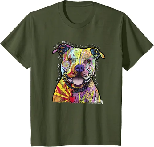 Miniatura 12 de Beware Of Pit Bulls, Dean Russo Pitbull Original - Camiseta para amantes de los perros, Negro