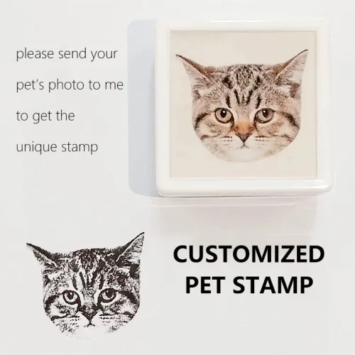Miniatura 2 de Sellos personalizados para retratos de mascotas, sellos personalizados con nombre con foto, para gatos y perros, recuerdos, sellos personalizados