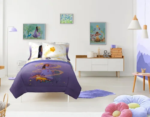 Miniatura 7 de Juego de edredón completo Disney Wish - Juego de cama de 7 piezas que incluye juego de sábanas y fundas para almohadas - Ropa de cama para niños