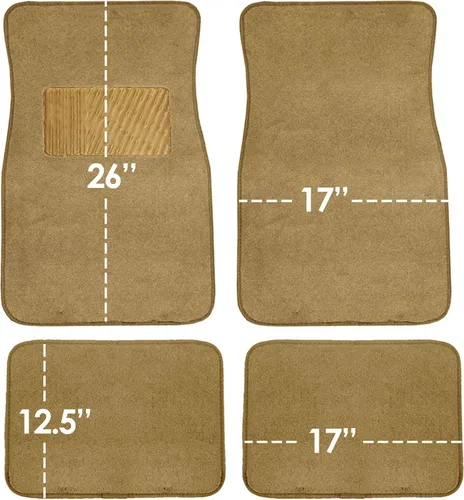 Miniatura 6 de FH Group Alfombrillas de coche – Ajuste universal combo de funda de asiento de coche pequeño, alfombrillas de piso beige protector de alfombra