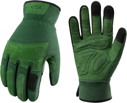 Miniatura 8 de Vgo... 1 par de guantes de jardinería para mujer, guantes de trabajo de piel de cabra a prueba de espinas para desmalezar, cavar, rastrillar, podar