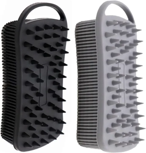 Paquete de 2 exfoliantes corporales de silicona de doble cara para exfoliación, ducha y masaje del cuero cabelludo, cepillo 2 en 1 para baño y