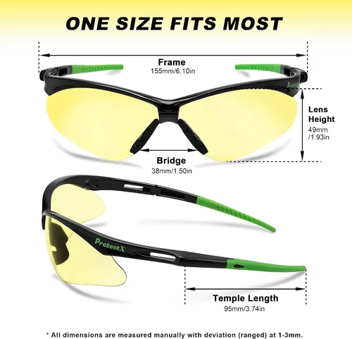 Miniatura 8 de ProtectX Gafas de seguridad para hombres y mujeres, lentes de sol de seguridad con lentes antivaho resistentes a los arañazos, agarres
