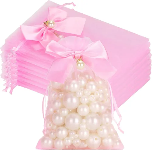 Miniatura 13 de joycraft Bolsas de organza de 4 x 6 pulgadas con lazo, 30 bolsas negras para recuerdos de fiesta, bolsas de joyería con cordón, bolsas de malla