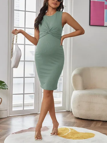 Miniatura 5 de Verdusa Vestido de maternidad para mujer, sin mangas, ajustado, tipo lápiz, sin mangas
