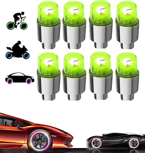 Miniatura 15 de 20 Pack de tapas de válvula de luz LED para neumáticos de coche, ruedas y conjuntos, luces de neumáticos de bicicleta, motocicleta, luz de válvula