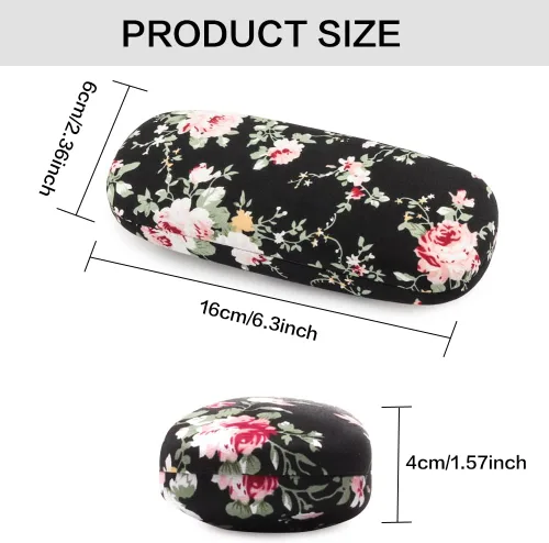 Miniatura 2 de Estuche rígido para gafas para mujer, diseño floral, retro, estuche portátil