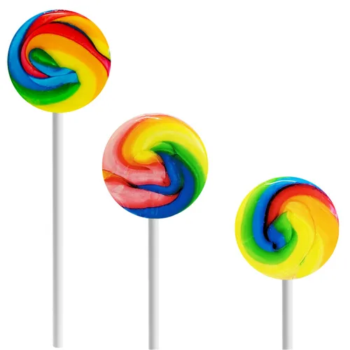Miniatura 6 de The Dreidel Company Paleta Rainbow Swirl con sabor a fruta mixta, envuelta individualmente, 1.5 pulgadas Swirl Pop (paquete de 24)