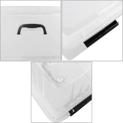 Miniatura 4 de Sandmovie Caja de almacenamiento de plástico transparente de 12 cuartos de galón, 6 paquetes