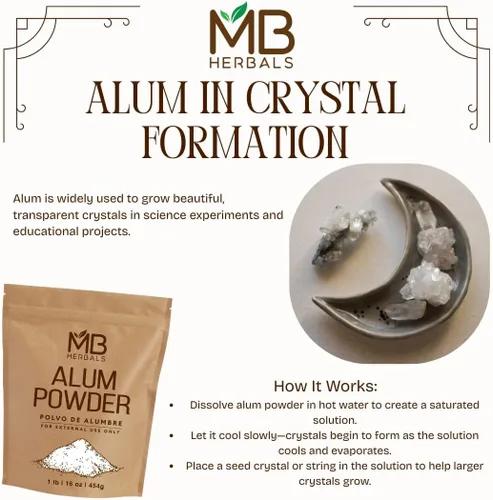 Miniatura 6 de MB Herbals Polvo de alumbre de 100 gramos (3.5 oz) Desodorante Después del afeitado Tela de cuero y papel mortal Uso externo solo