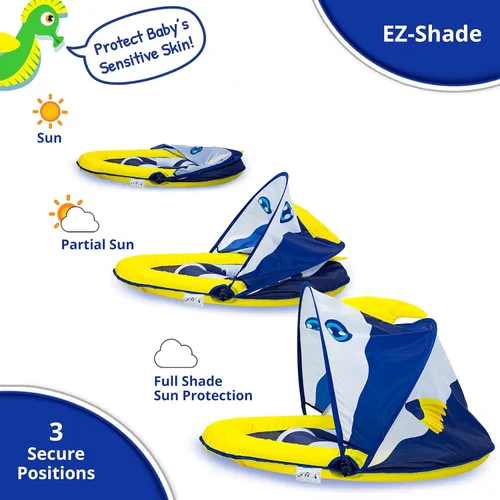Miniatura 3 de SwimSchool Infant Baby Pool Floats, Free Swimming, Super Buoyant – Ages 6-24 Months – Multiple Colors/Styles – Adjustable Canopies and Seats, Splash