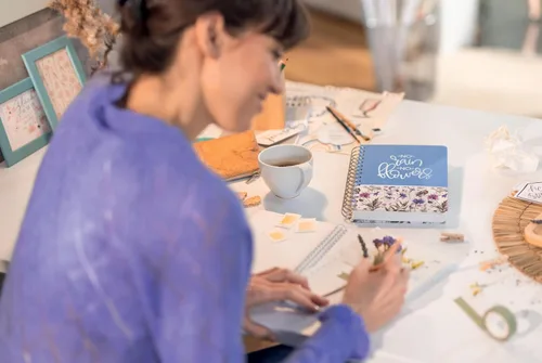 Miniatura 3 de SIGEL JN602 Spiral Notebook Básico, A5, punteado, tapa dura, patrón de malabarismo, azul - Jolie
