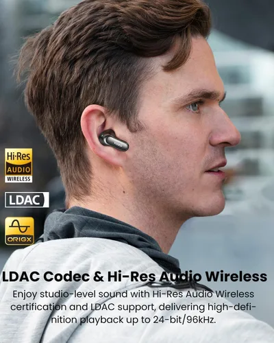 Miniatura 2 de TOZO NC20 Pro Auriculares inalámbricos con cancelación activa de ruido con pantalla táctil inteligente, audio LDAC de alta resolución, graves