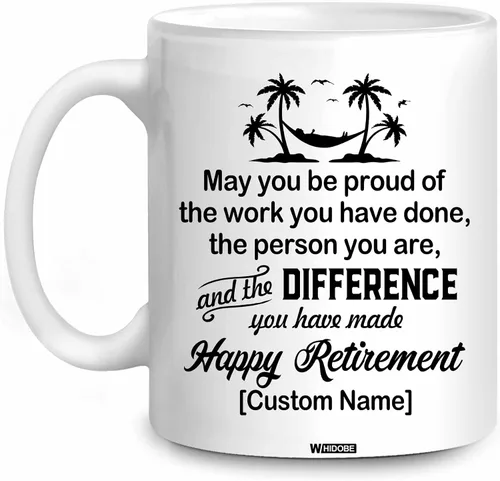 Miniatura 15 de WHIDOBE Taza de jubilación divertida personalizada con texto en inglés "Retired Not My Problem Any", taza para mujeres, hombres, papá, mamá, taza