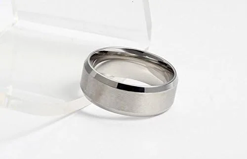 Miniatura 2 de FANSING Anillos de boda de acero inoxidable de 8 mm para hombre y mujer