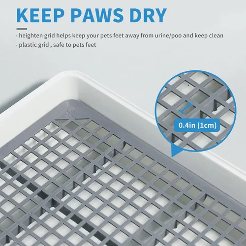 Miniatura 3 de Oncpcare Caja de arena de conejillo de indias de 15 x 12 pulgadas con rejilla, bandeja de arena para animales pequeños para jaula, bandeja de baño