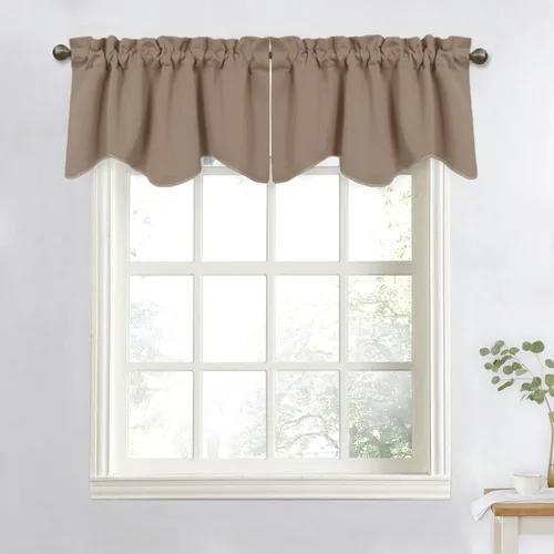Miniatura 8 de NICETOWN Cortinas opacas cortas con cenefas – 52 pulgadas de ancho x 18 pulgadas de ancho con cenefa de media ventana con bolsillo para barra