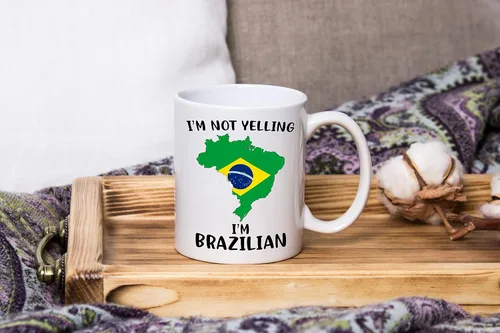 Miniatura 4 de Divertidas tazas de café del orgullo de Brasil, con texto en inglés "I Not Yelling I'm Brazilian Cup", idea de regalo para hombres y mujeres
