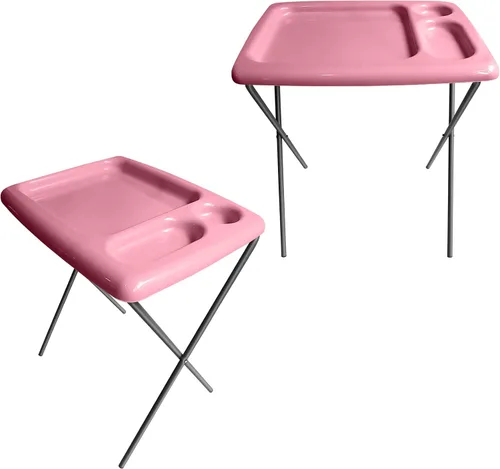 Miniatura 10 de Bandeja/mesa plegable de TV (juego de 2), color negro, 17 x 22 x 26 pulgadas, bandejas portátiles para interiores y exteriores con espacio