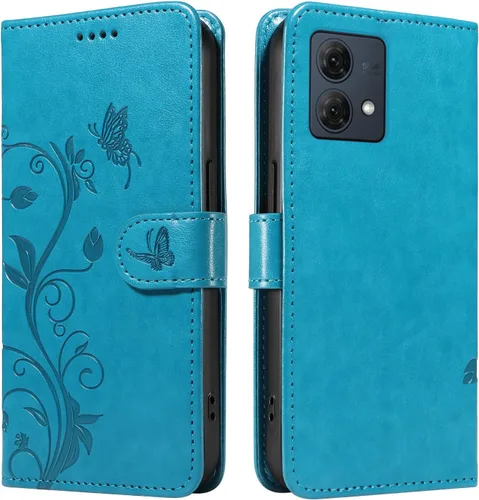 Miniatura 148 de Funda para Motorola Moto E22/E22i, piel sintética, con tarjetero y correa para la muñeca, a prueba de golpes, funda magnética para Motorola Moto Rojo